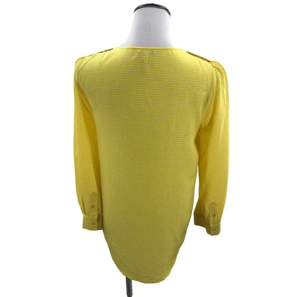 Joie Lemon Yellow Silk Marlo Printed Top